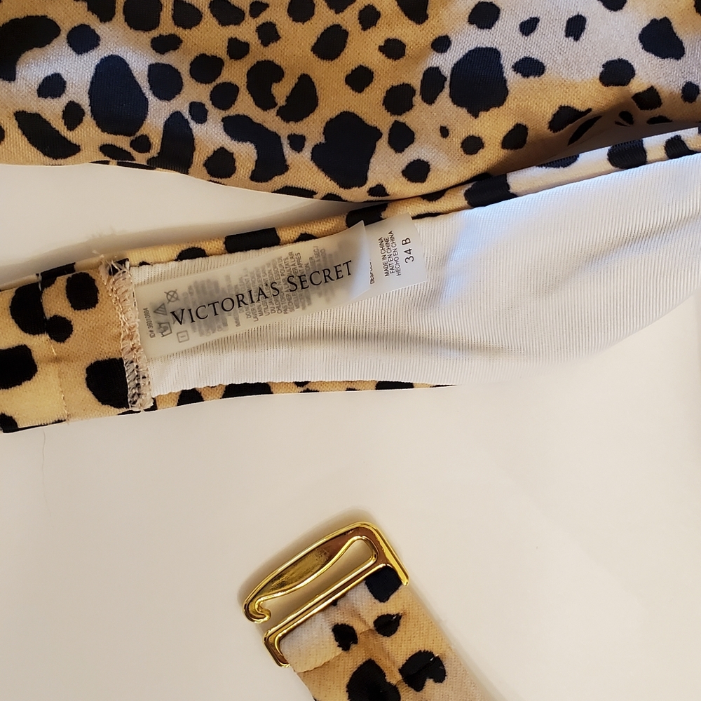 Victoria's Secret Swim Top 34-B Animal Print Underwire Molded Cups EUC - Picture 4 of 4